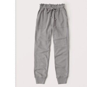 Abercrombie & Fitch Ruffle-Waist Joggers - Grey
